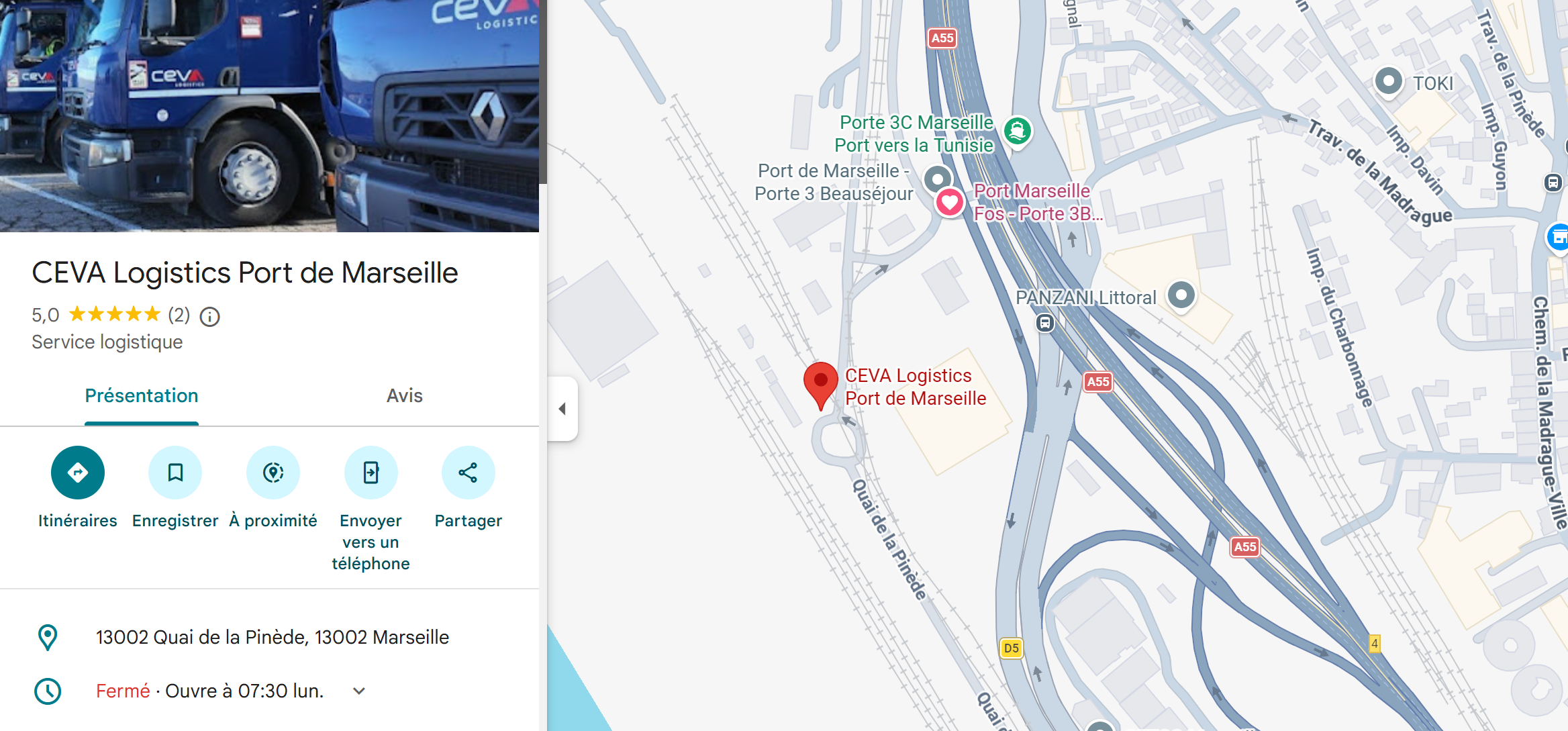 Plan d'accès port de Marseille